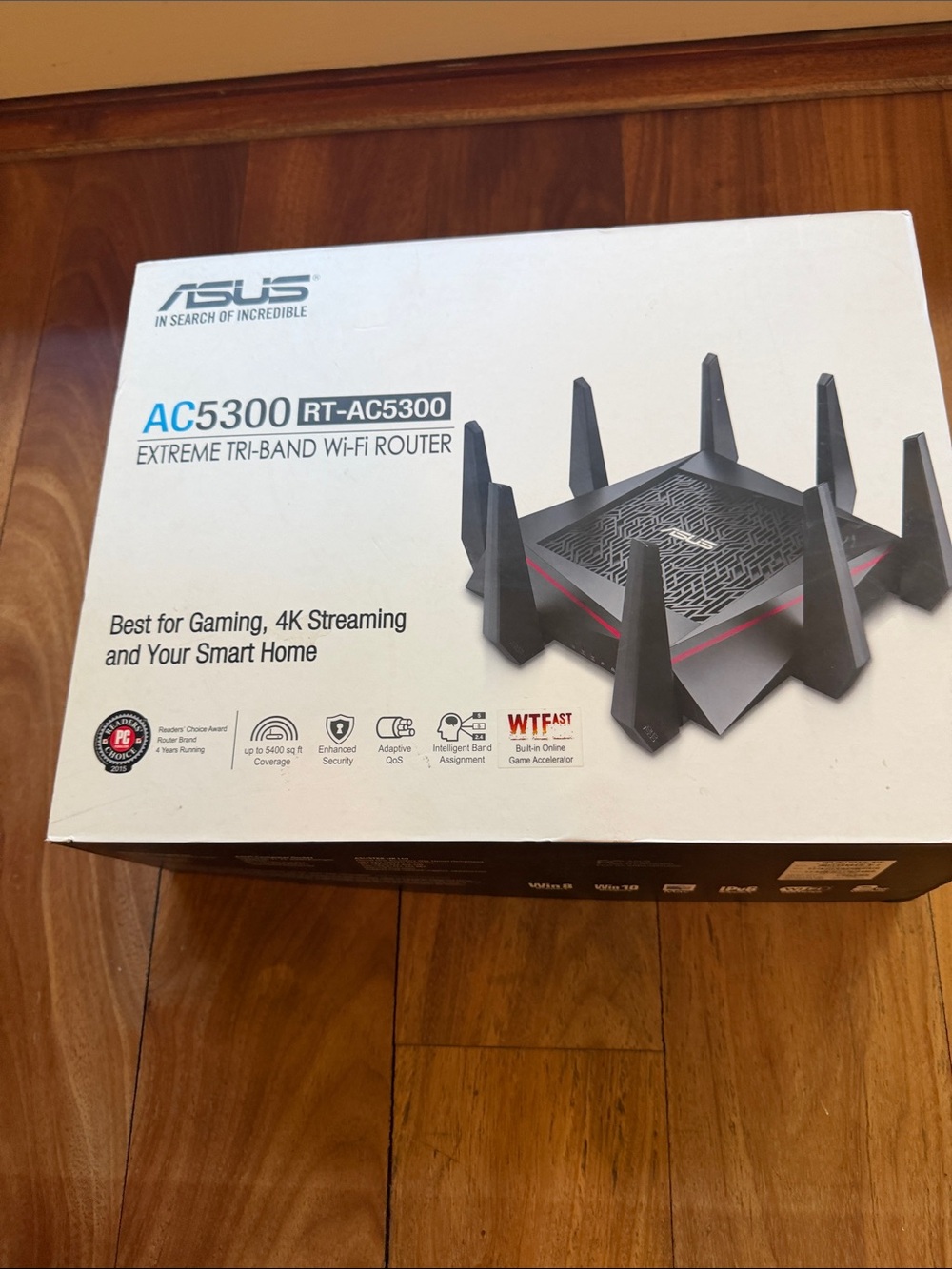 ASUS AC5300 Black and Red Tri-Band Wi‑Fi Router (Boxed Image)